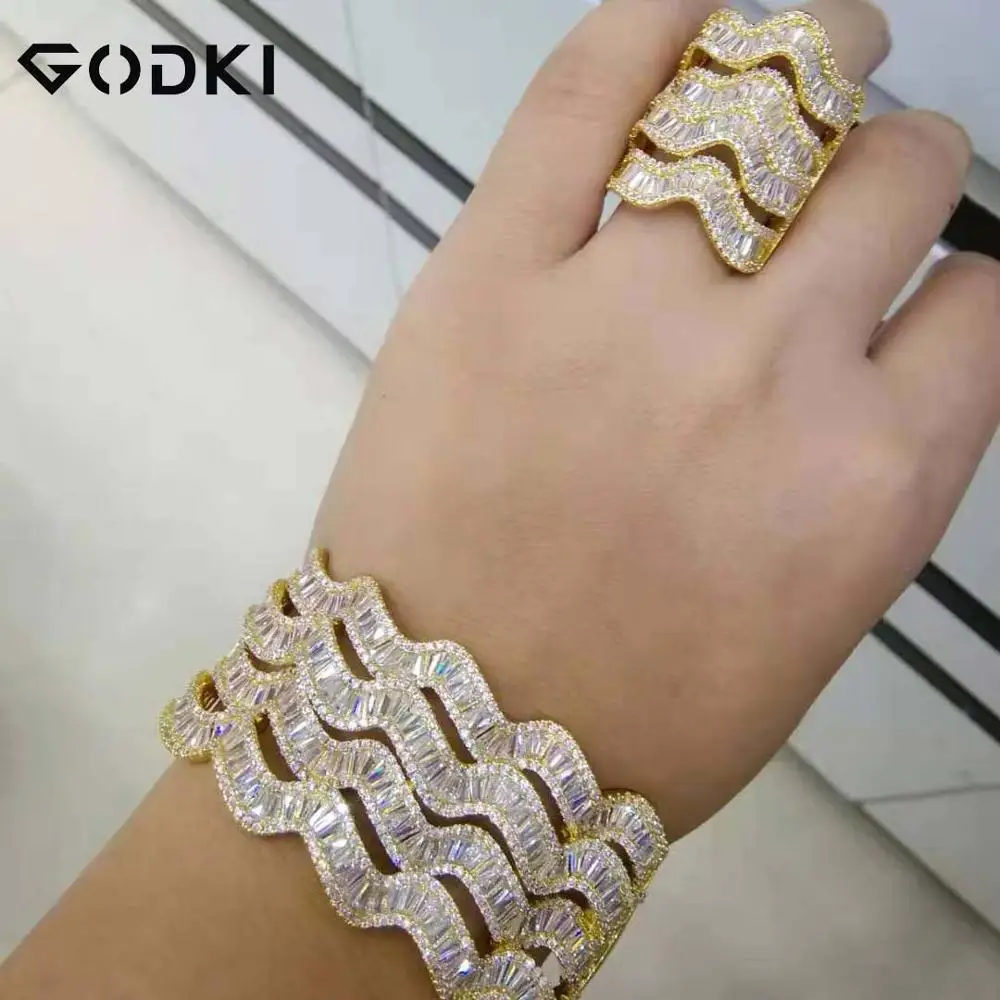 Женский комплект украшений GODKI роскошный из кольца и с микро-кубическим