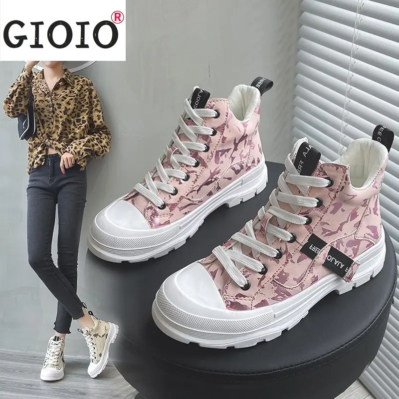 

New Autumn 2021 Women Shoes Sports Sneakers High Top Shoes Female Vulcanized Women's Casual Breathable Mesh Walking Shoes Ladies
