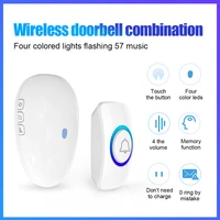 wireless doorbell 433mhz home welcome smart doorbell remote eu us plug smart door bell 57 melodies led flash home door chimes