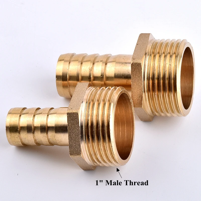 Наружная резьба 1 дюйм на 10 ~ 32 мм стандартная латунная Трубная арматура фитинг