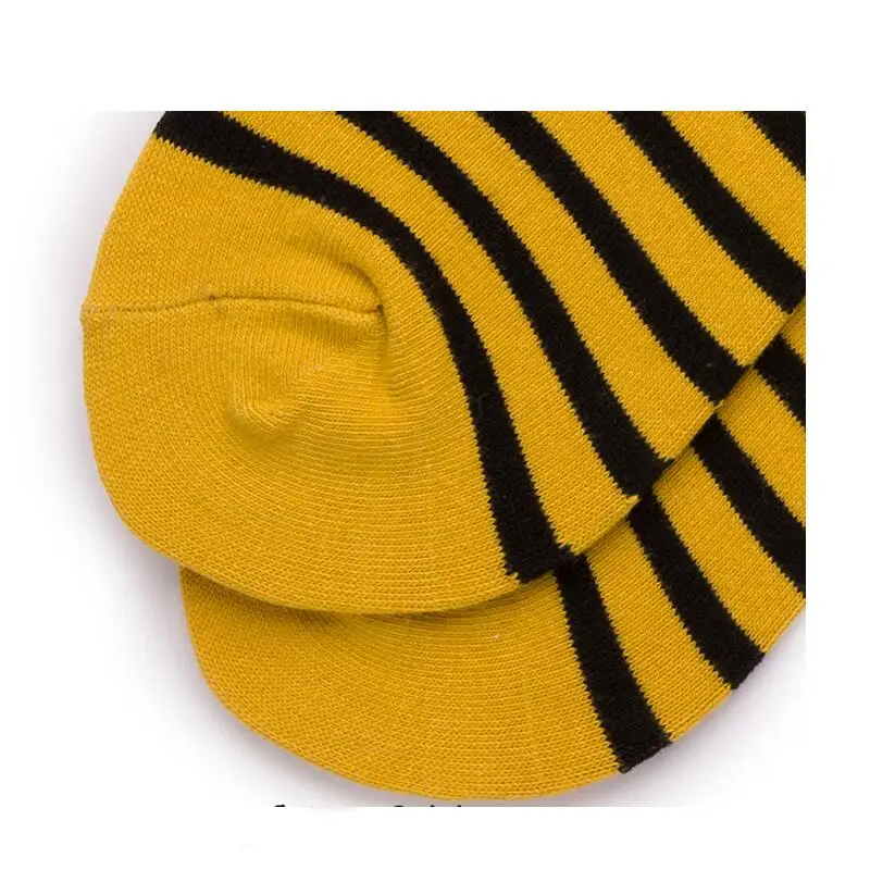 Women Men Solid Striped Cotton Sport Socks Ankle Sock Unisex Mustard Base Black Stripes Short Winter Socks 5 pairs/ lot AL203SC