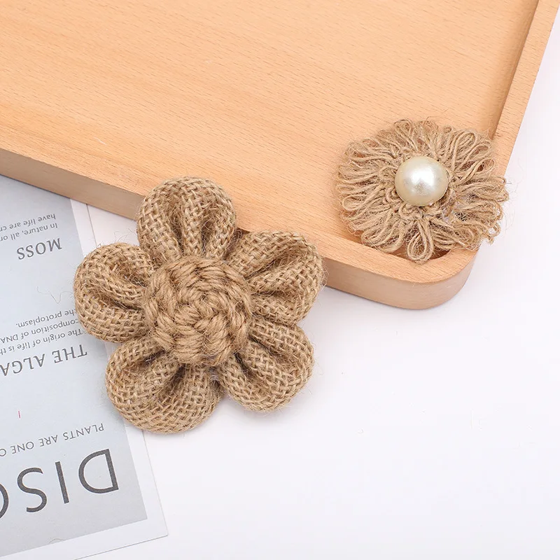 High quality 1-5pcs/lot Burlap lace ribbon pure processing flower DIY jewelry linen trims Christmas gift decoration | Дом и сад