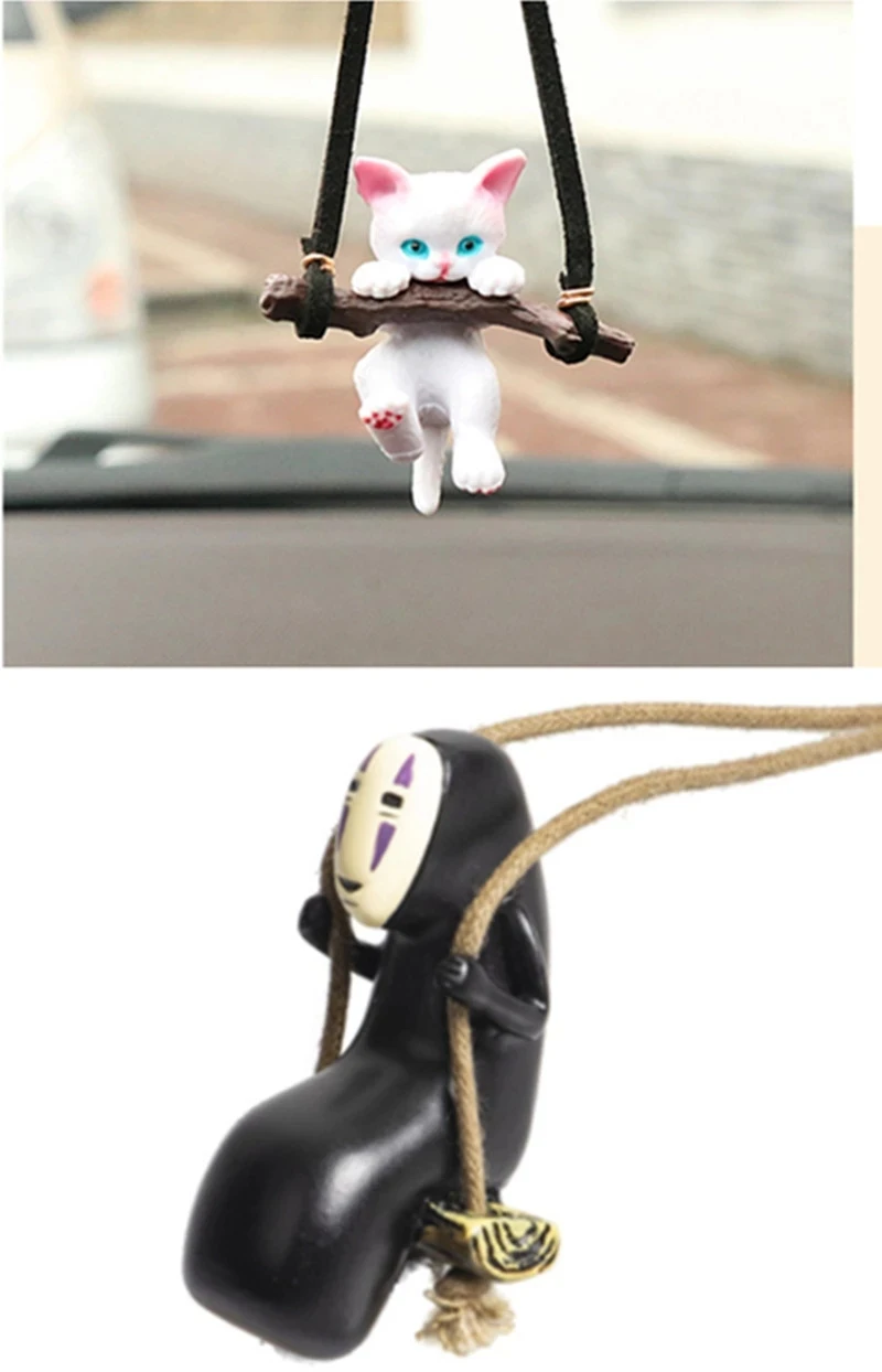 

Car Accessories Face Cat Pendant Car Rear View Mirror Pendant Birthday Gift Cute Cartoon Car Accessories