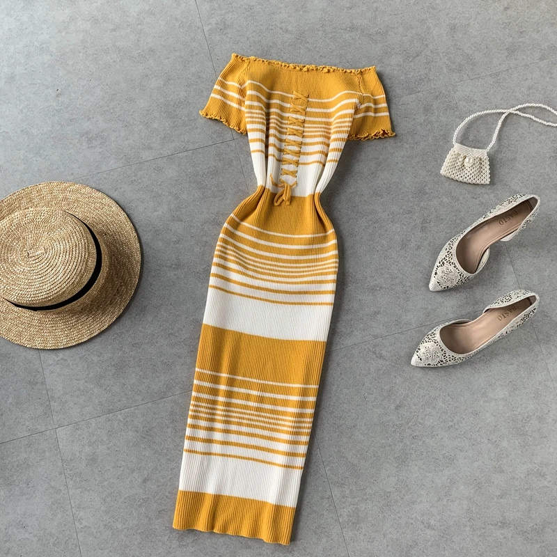 Gagarich женское платье новинка 2019 облегающее эластичное трикотажное в полоску