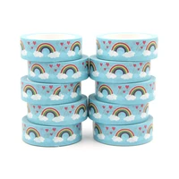 10pcslot 15mm10m rainbow cloud heart washi stickers masking tapes decorative diy stationery office supplies kawaii washi tape