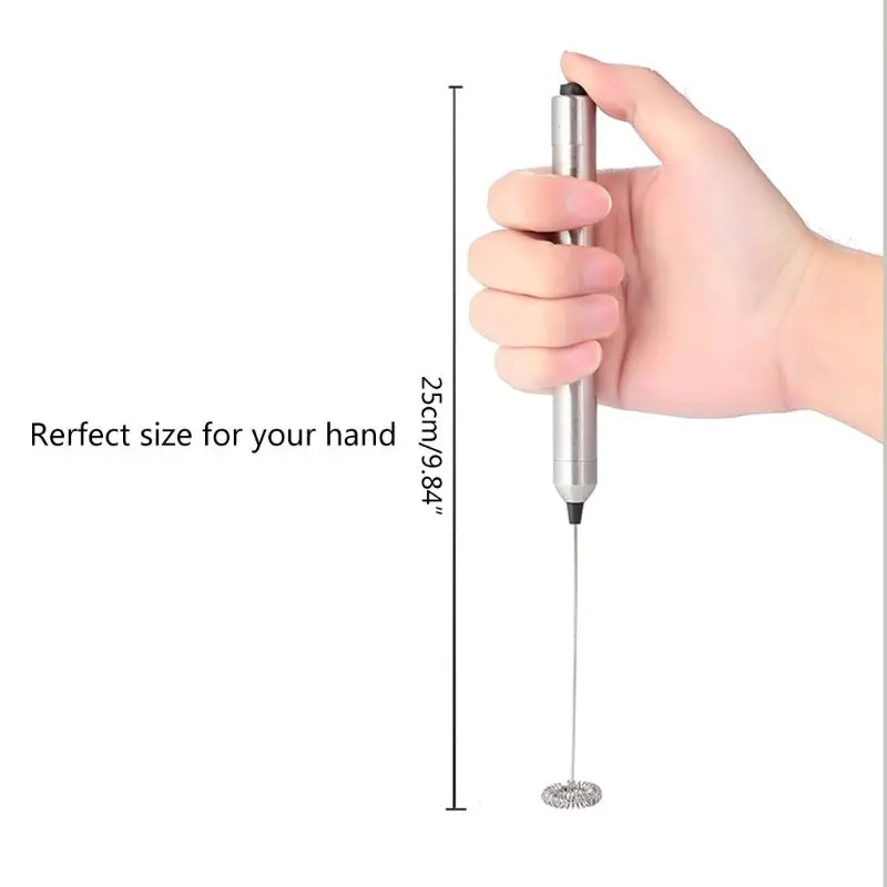 

Stainless Steel Milk Frother Electric Handheld Mixer Blender Milk Foamer Maker