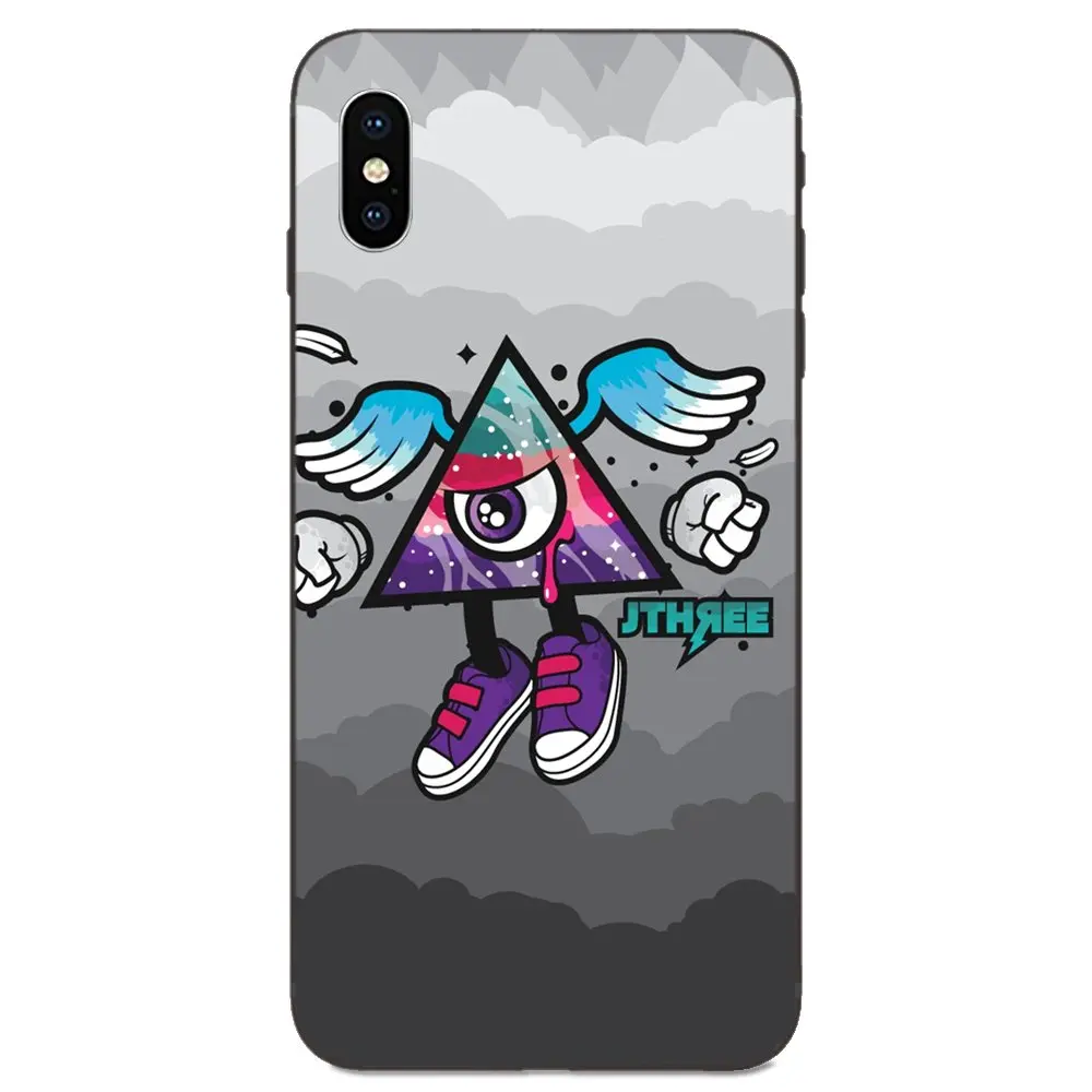 Черный мягкий чехол с индивидуальным рисунком потрясающий треугольный глаз