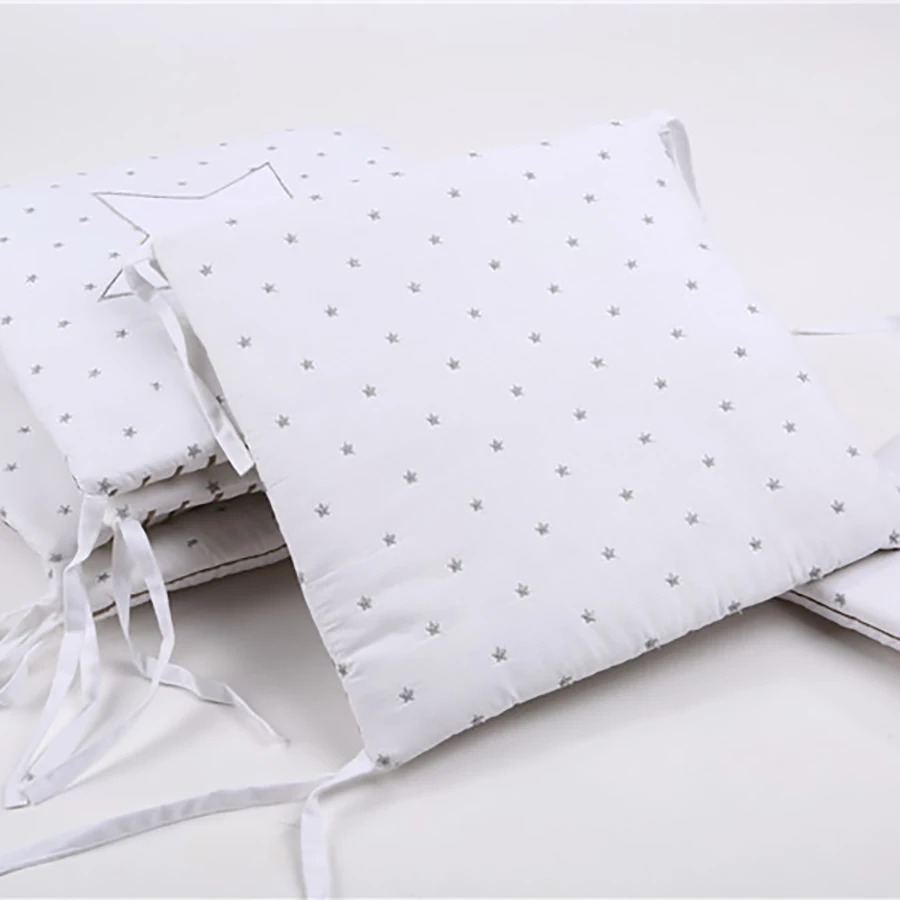 Детская кровать мягкая детская с бампером для детской комнаты звезды дизайн