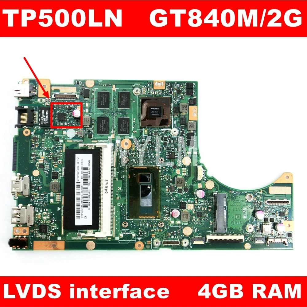 Материнская плата TP500LN LVDS GT840M/2G i3/i5 процессор 4 Гб ОЗУ для ASUS TP500 TP500L TP500LD TP500LJ