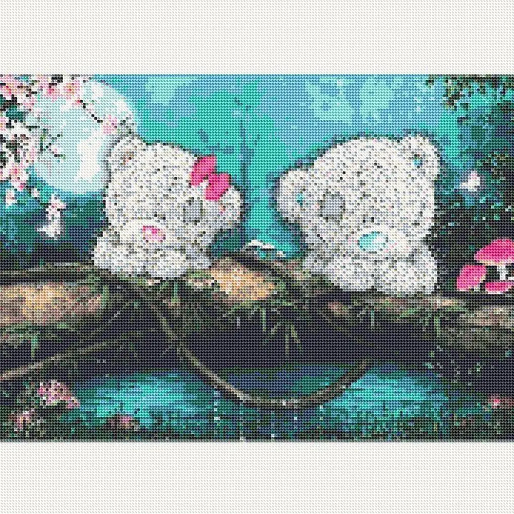 Полная дрель 5D алмазная картина вышивка крестиком патч медведь на речной