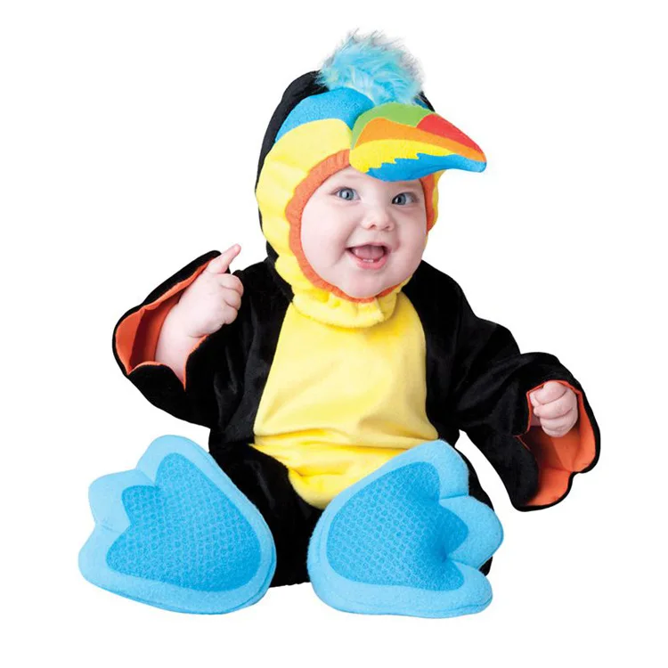 

0-3Years Baby Cartoon Animals Parrot Rompers Kids Birthday Anniversary Party Role Play Dress Up Outfit Halloween Cosplay Costume