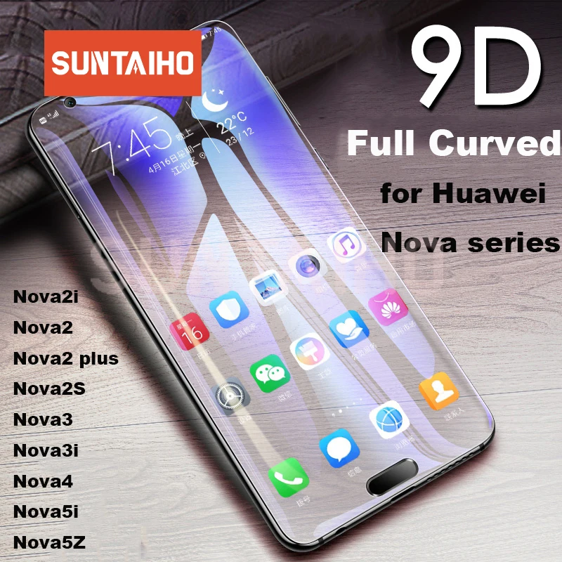 Закаленное стекло для huawei Nova 5Z 5 i Защитная пленка с закругленными краями 2P 2i 3i