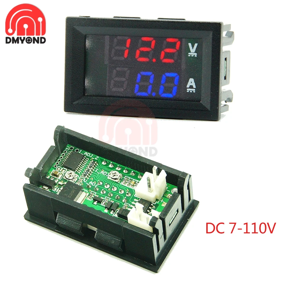 Цифровой мини-Вольтметр Амперметр 0 28 дюйма 50 А постоянный ток 0-100 в/7-110 В