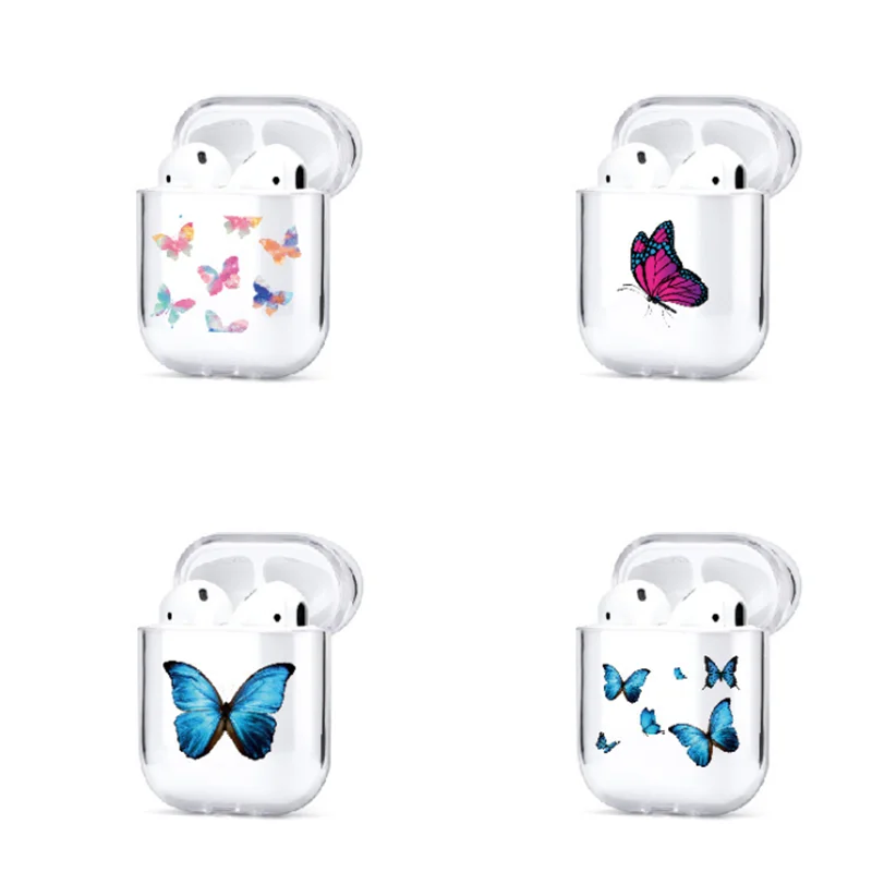 Жесткий Чехол-бабочка для Airpods чехол s PC силиконовый С Простыми линиями AirPods 2