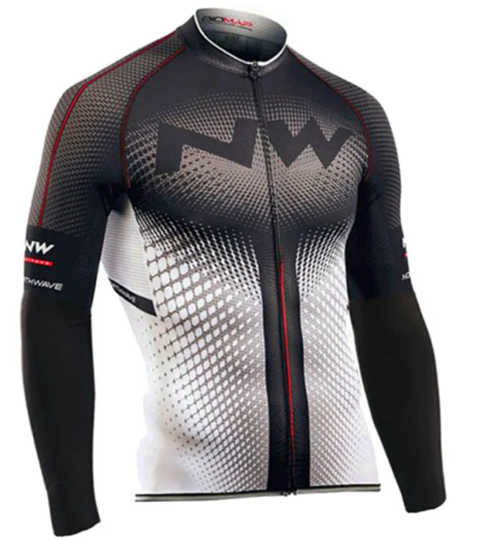 Long sleeve jersey Northwave мужские велосипедные Джерси с длинными рукавами костюм велосипедиста MTB Одежда Maillot Ropa Ciclismo Hombre велосипедная одежда 9D силиконовый слюнявчик брюки - Цвет: Long sleeve jersey