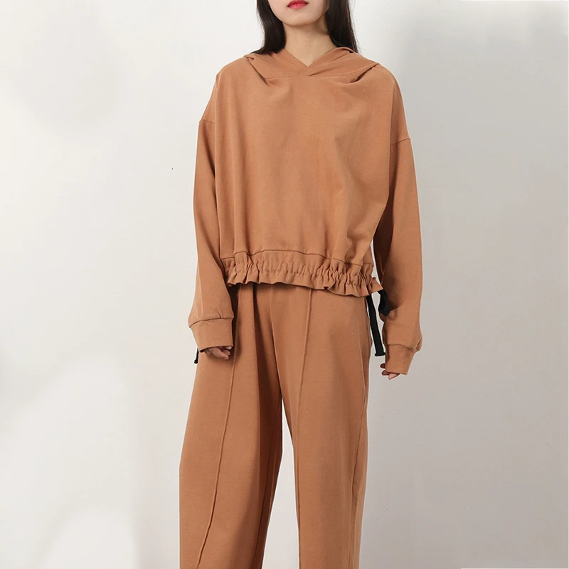 CHICEVER повседневный комплект из двух предметов для женщин толстовка с капюшоном и