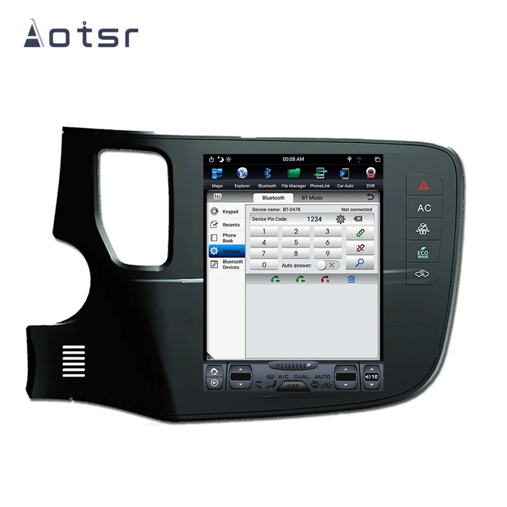 Автомобильный GPS-навигатор в стиле Тесла Android 9 0 4 Гб ОЗУ для Mitsubishi OUTLANDER 2014 +