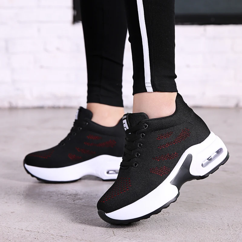 RUMDAX Hight Increasing 9 Cm Women Sport Shoes Thick Sole Platform Wedge Sneakers Girls Outdoor Running Ladies Walking Shoes
