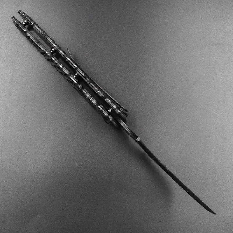 Складной нож Stonewash с черепом тактический гравировкой смерти керамбит для