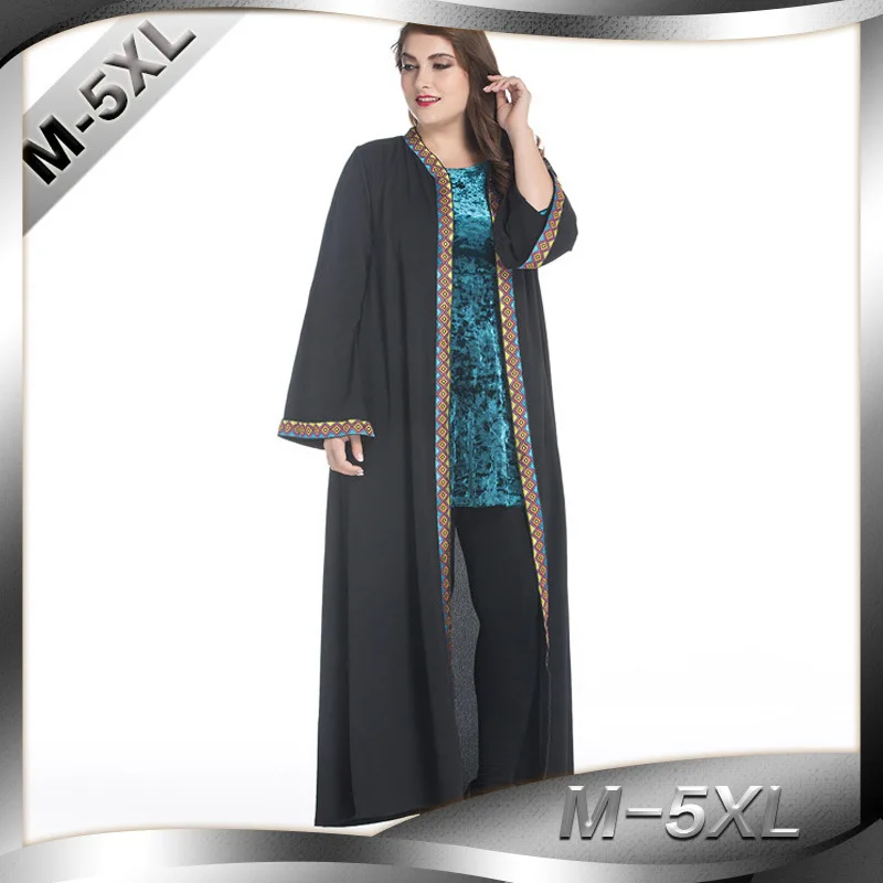 

Donsignet Muslim Dress Muslim Fashion Middle East Duabi Abaya Turkey Robe Long Cardigan Loose Plus Size Retro Long Sleeve Robe
