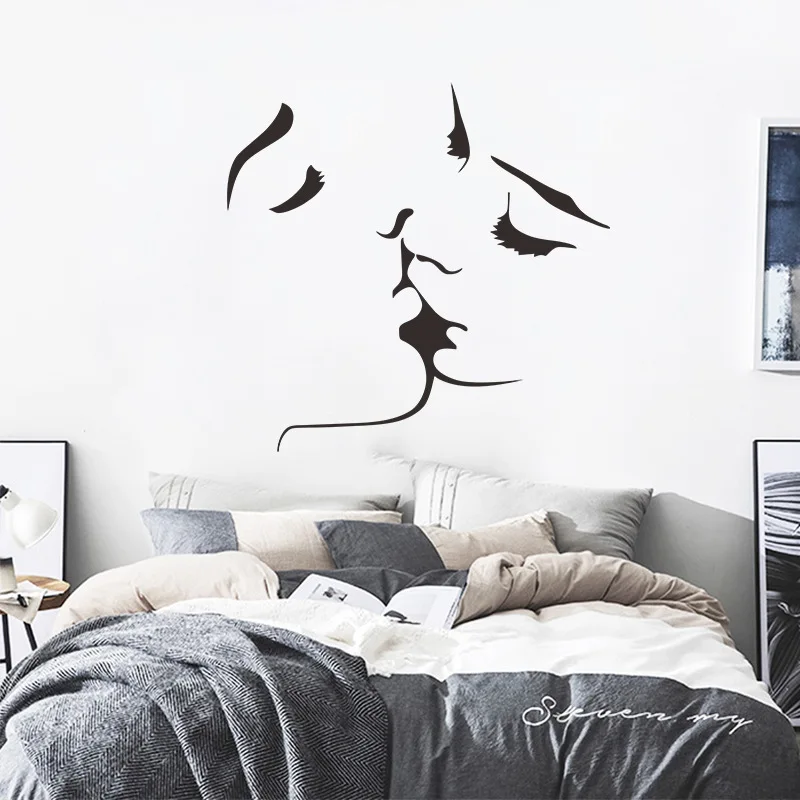 3D Наклейка на стену в виде поцелуя для гостиной сексуальная романтическая