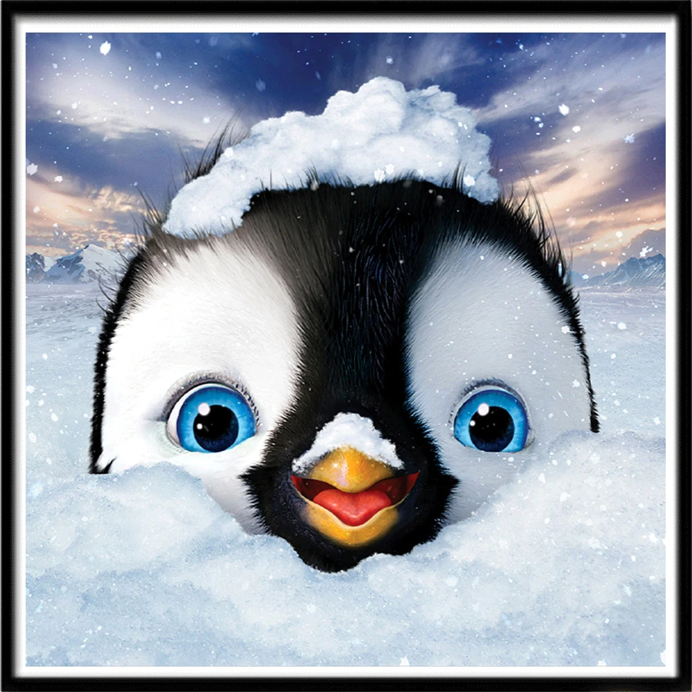 5D алмазная живопись сделай сам полная круглая мозаика пингвин вышивка крестиком
