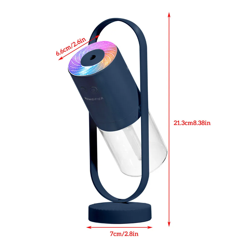 

1pc Portable Mini Humidifier 200ml Cool Mist Rotating Desktop Atomizer Hydrating Device LED Night Light Household Accessories