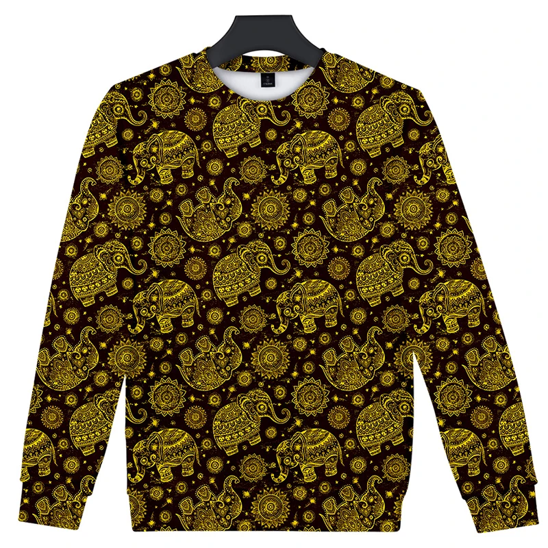 Толстовка с капюшоном в виде индийского слона стиле Харадзюку пуловер Модный