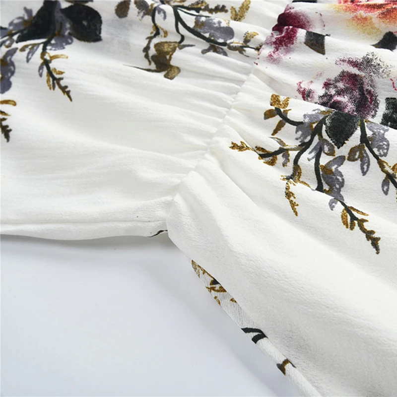 

Women Boho Floral Dress Chiffon Summer Party Evening Beach Mini Dress Sexy Women Clothes Off Shoulder Sundress