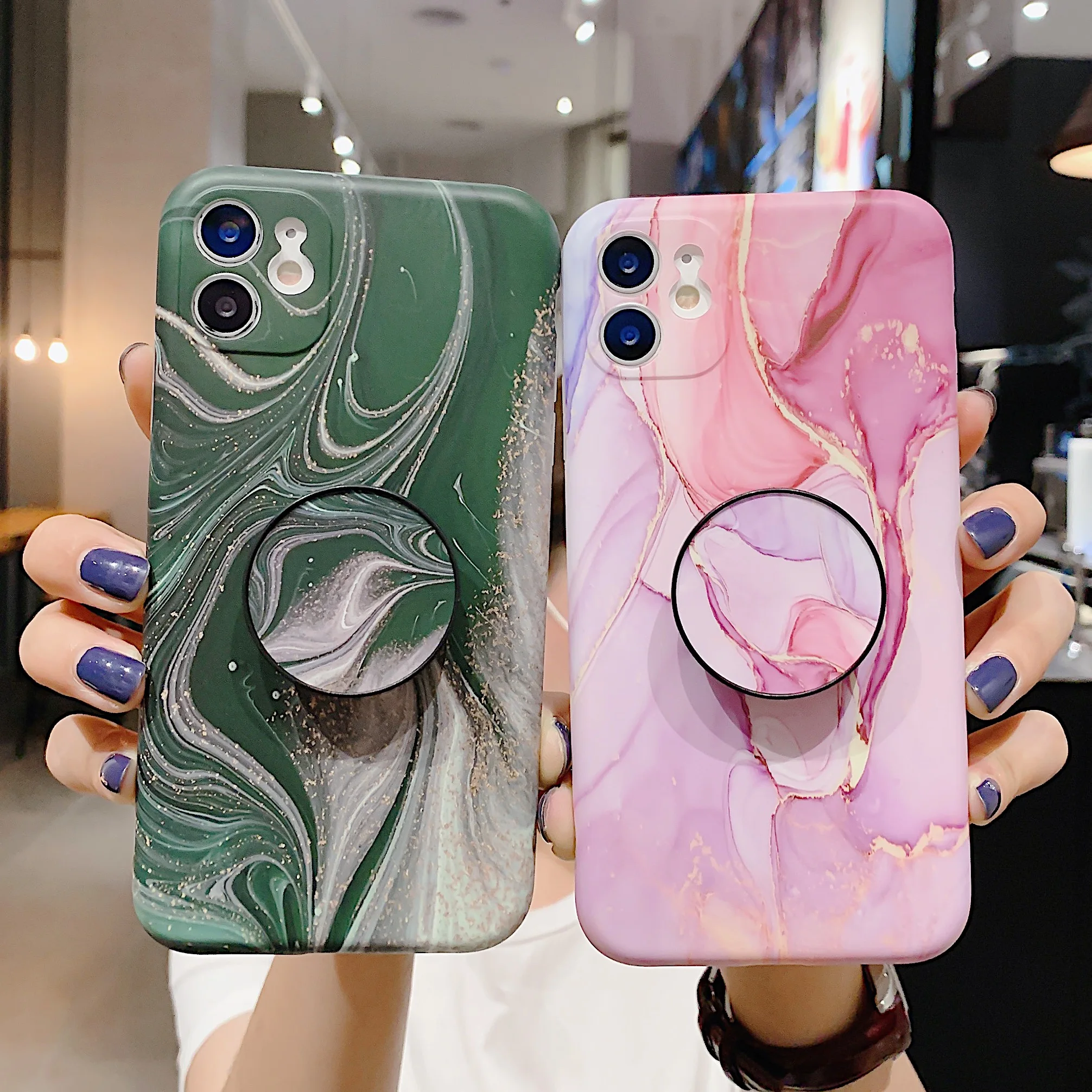 

Luxury Ring Marble Phone Case For iPhone 11 Pro Max Xr X Xs Max Kickstand Soft TPU Back Cover Case For iPhone SE2020 7 8 Plus