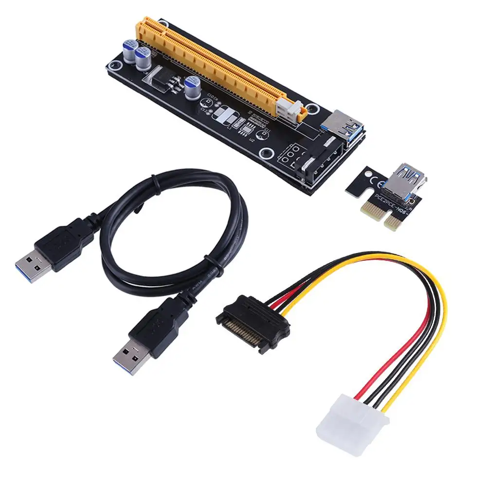 PCI E 1x до 16x Майнер улучшенный удлинитель для майнинга переходник карты с 60 см (2
