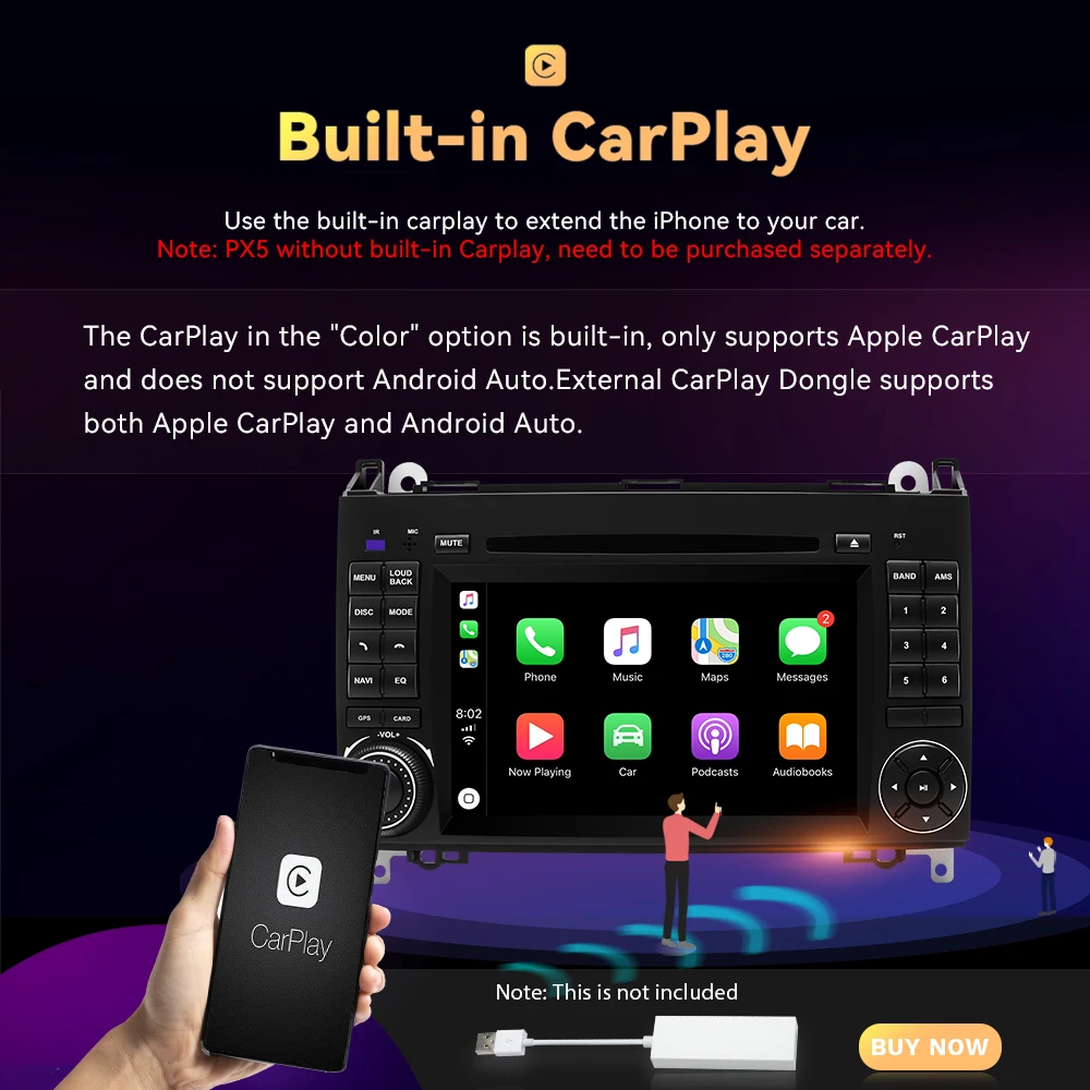 Автомагнитола Carplay 2DIN Android11 для Mercedes Benz Sprinter B200 W209 W169 Viano B-class W245 B170 Vito W639 A180 A160 W906 |