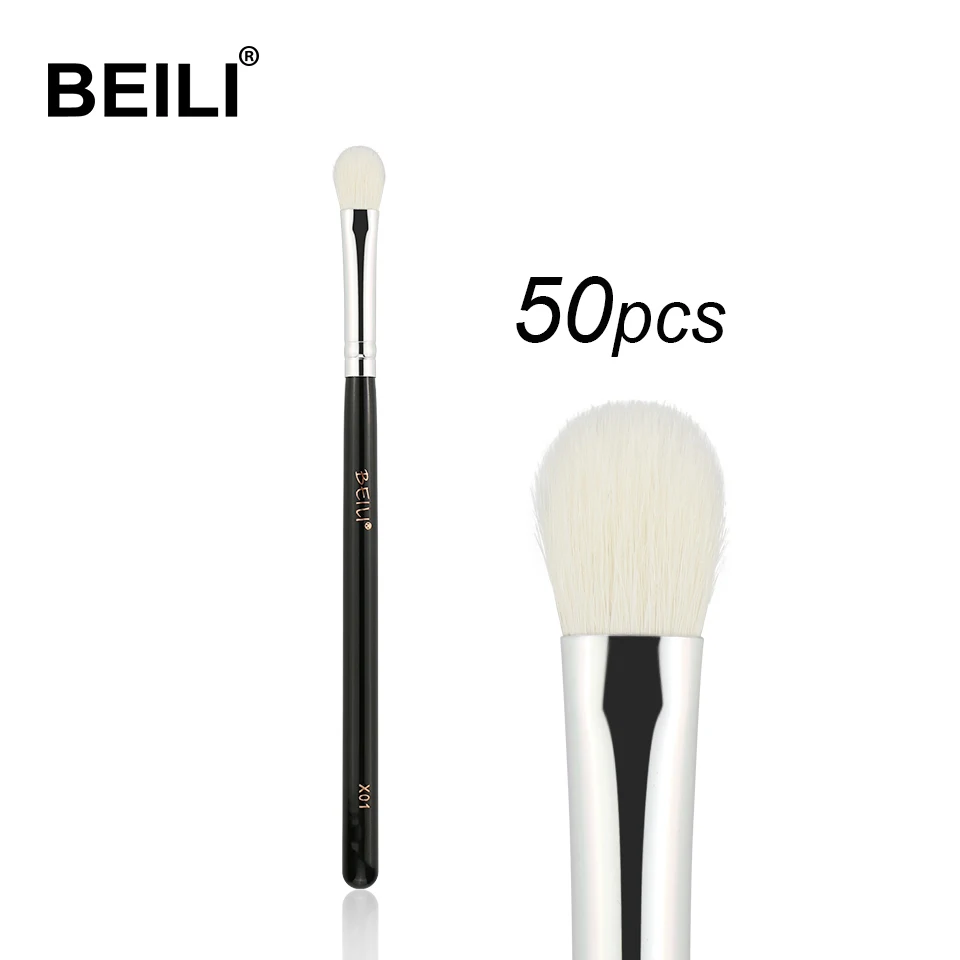 BEILI 50 шт. натуральные козьи волосы для смешивания глаз кисти макияжа Тени век