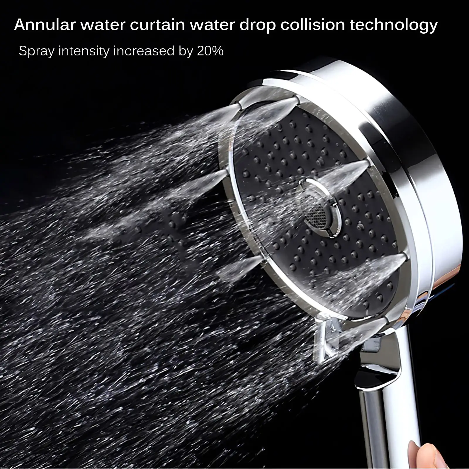 

Hot Sale Three-Speed Adjustable Shower Head Water Saving Flow Electroplating ABS Rain High Pressure Nozzle Bathroom Accessories