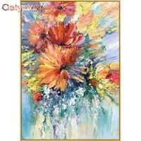 gatyztory frame oil painting by numbers kits blue flower 60x75cm paint picture by numbers diy gift home decoration unique gift