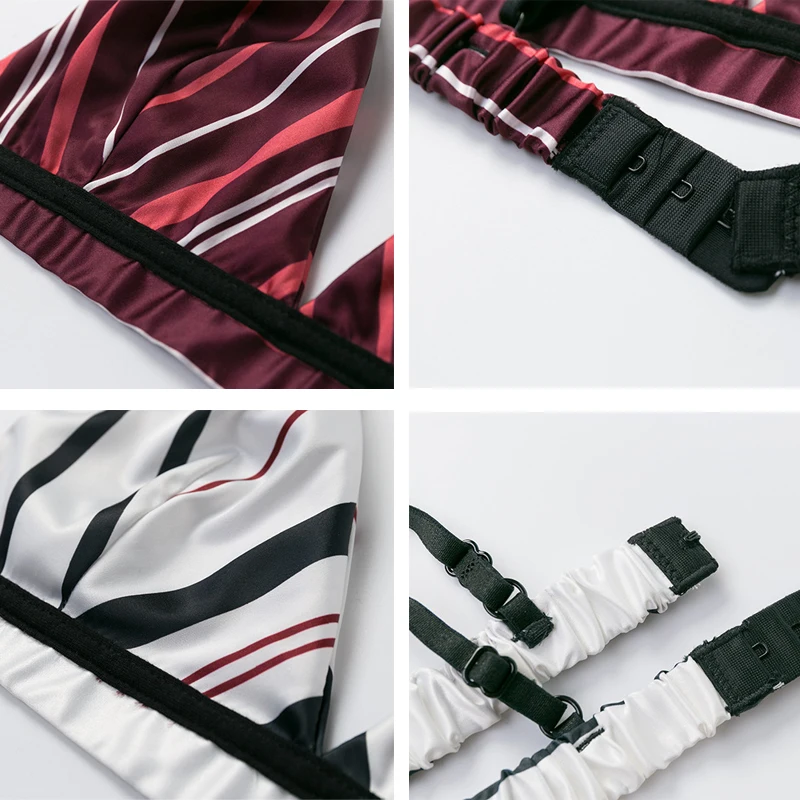 TERMEZY женские атласные бюстгальтеры треугольная чашка полосатый бюстгальтер