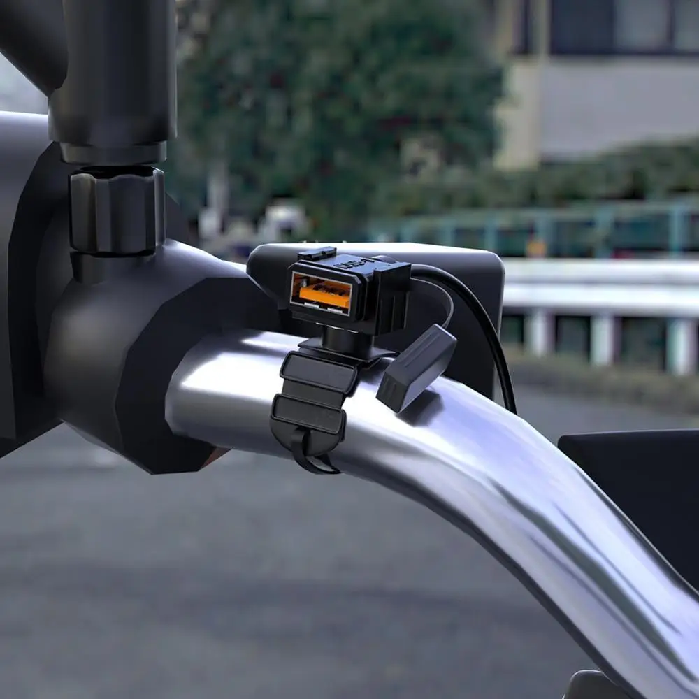 

Motorcycle Waterproof SAE Version Single USB black Fast Charging Charger for Mobile Phone Tablet GPS