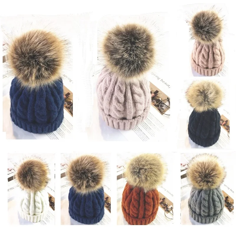 Женская Толстая теплая шерстяная вязаная шапка бини Новая женская Повседневная
