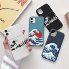 Чехол для iPhone 7 plus, 12, 13 Mini, 11 Pro, XS MAX, XR, X, 10, 5, 5s, SE 2020, 8, 6, 6s, 7 Plus, с голубыми волнами