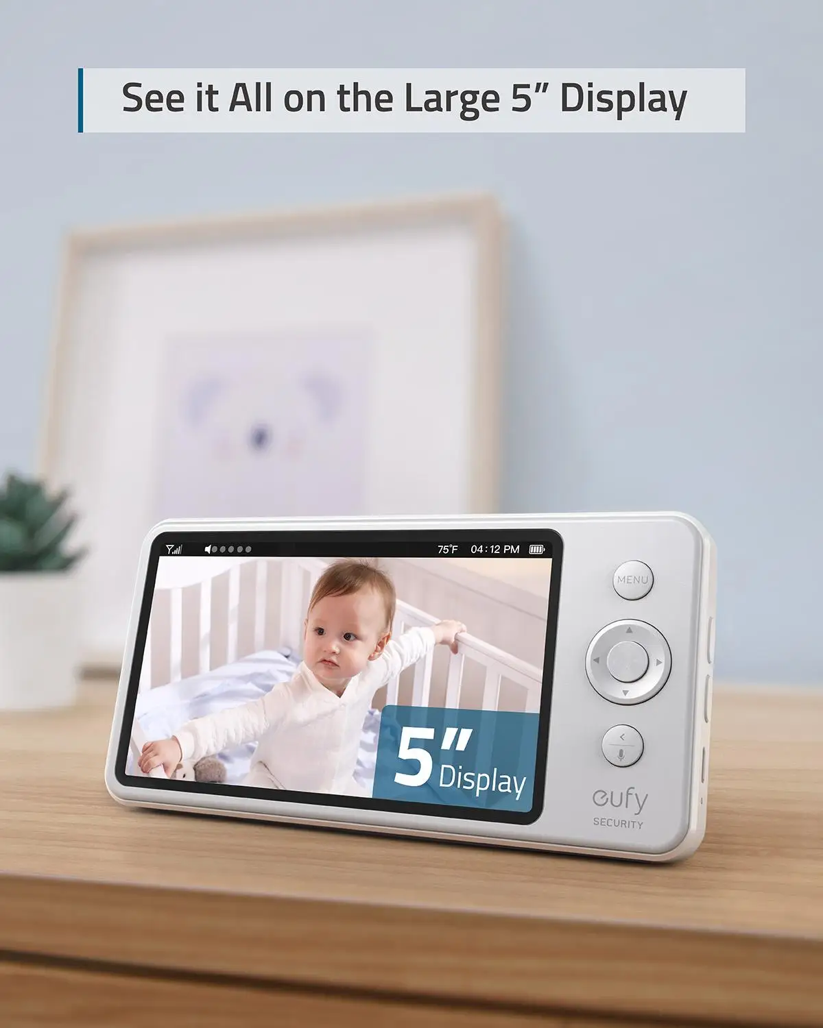 Видеоняня eufy Security разрешение 720p большой 5-дюймовый дисплей аккумулятор 5200 мАч