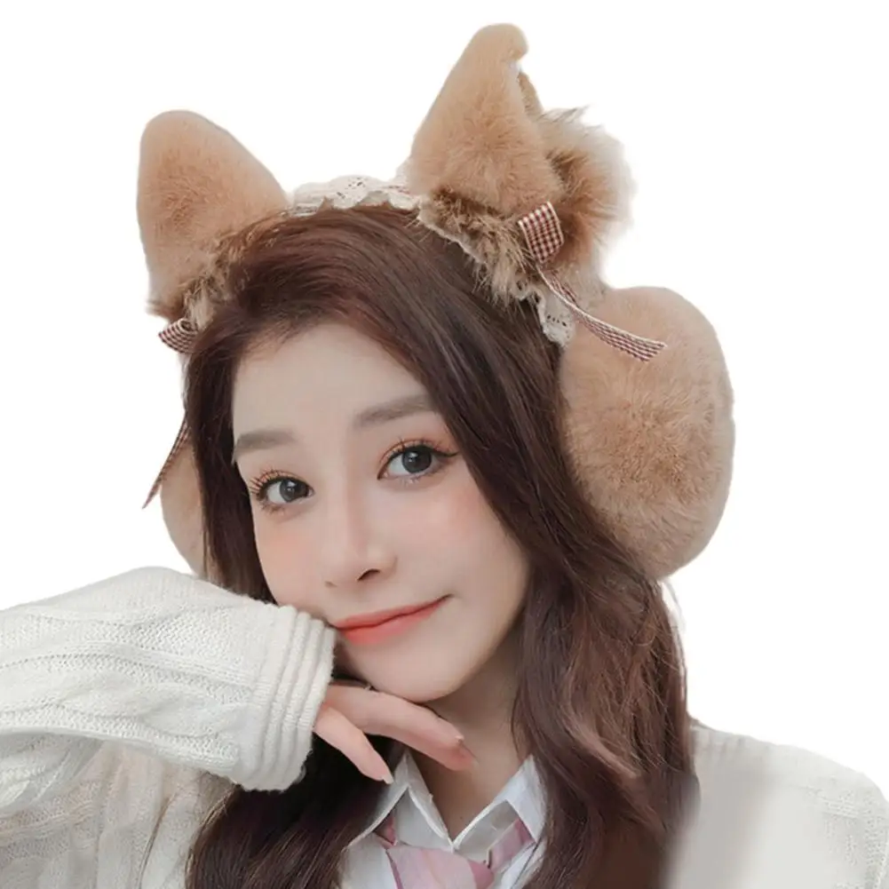 

2021 Winter New Plush Earmuffs Lolita Earmuffs Ear Muffs Cute Earflaps Foldable Animal Earmuffs For Girls