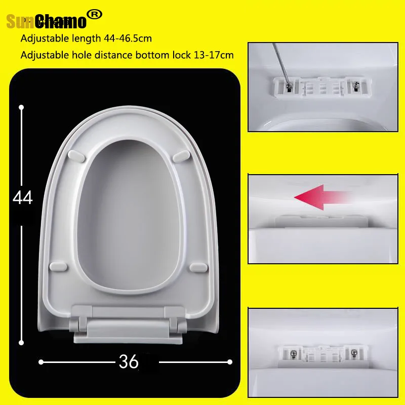 PP Universal Cushioning Bottom Toilet Cover Thickened Slowly Drop U-shaped Length 415 To 440mm Width 340mm |