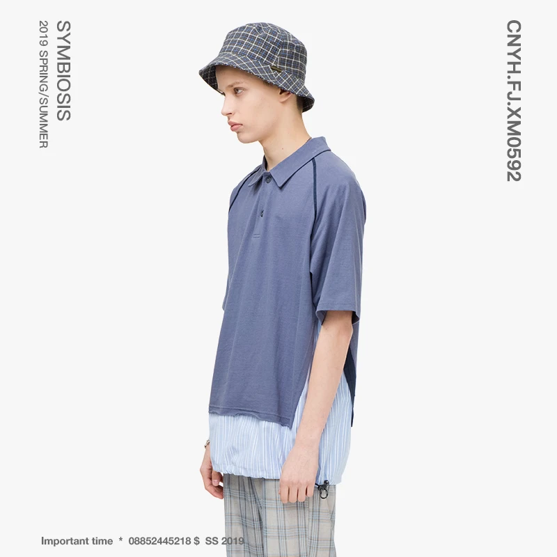 VIISHOW 2019 летние мужские хлопчатобумажные рубашки поло мужчин поддельные из двух