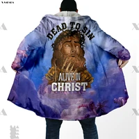 dead to sin alive in christ jesus printed thick duffle coat fleece male hooded cloak down jacket cashmere duffle topcoat dunnes