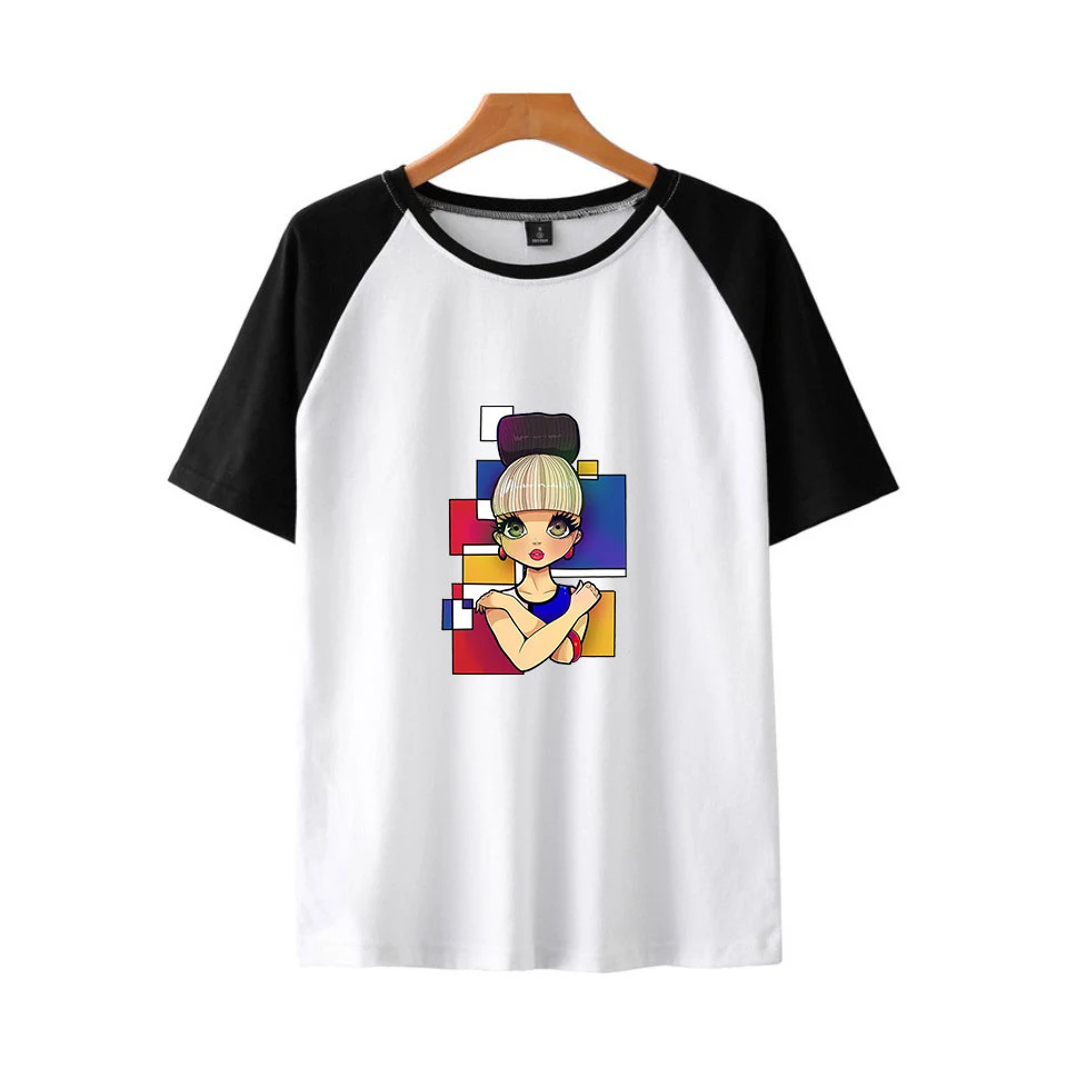 Кэти Перри свободный крой унисекс круглый вырез принт короткий рукав пуловер