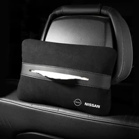 car armrest box seat back portable tissue box suede tissue bag for nissan qashqai juke sentra patrol navara micra leaf almera