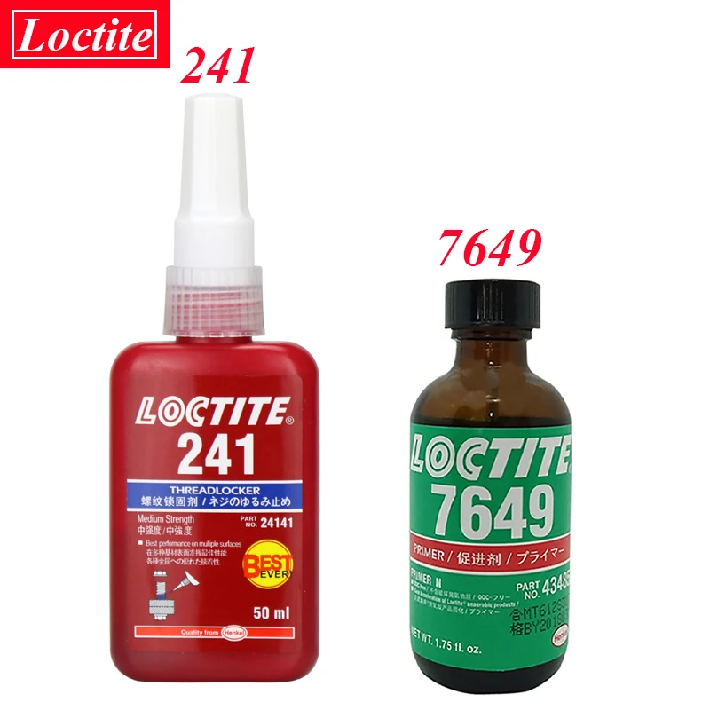 

50ml Loctite 241 Screw Glue Threadlocking Agent Anaerobic Adhesive Thread Sealant 7649 Liquid Glue Curing Accelerator
