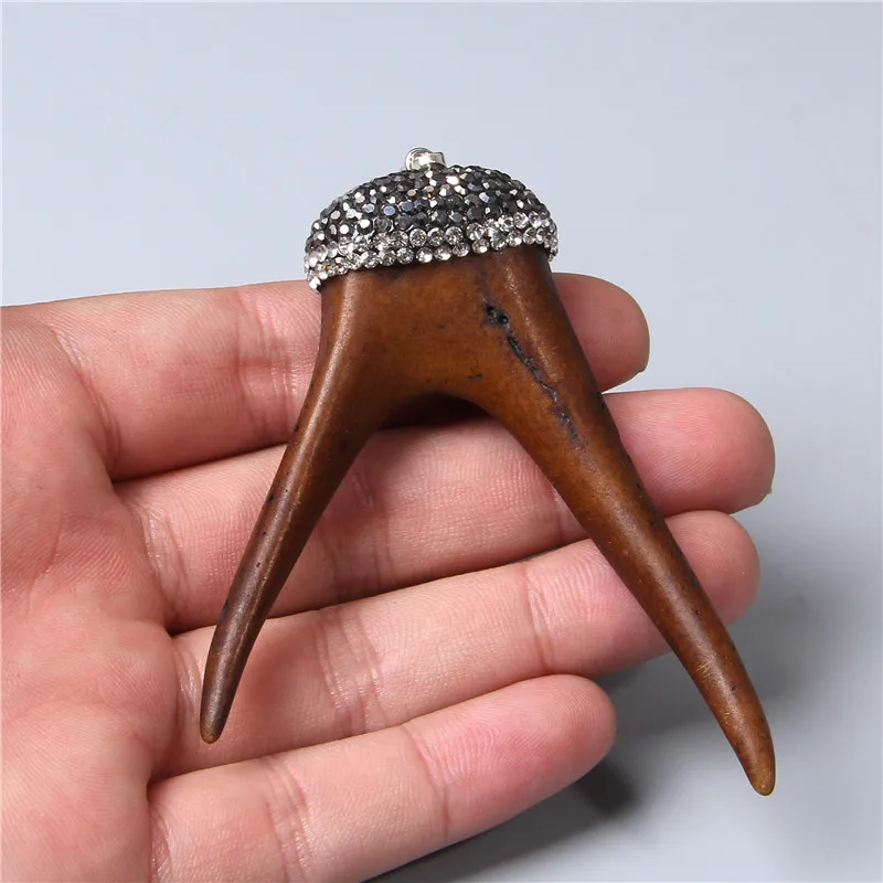 Винтажная подвеска в этническом стиле с черепом быка коровьей костью для