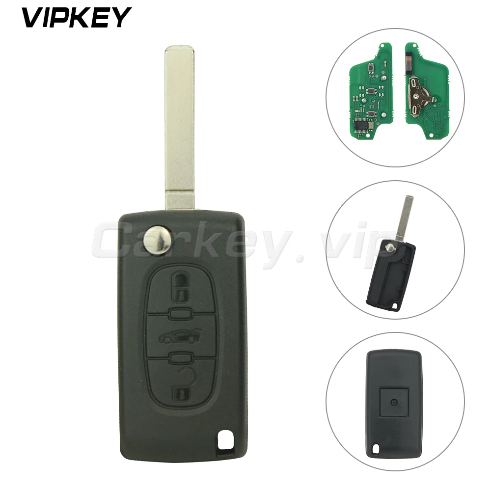 Дистанционный Автомобильный ключ Remotekey CE0523 3 кнопки средний багажник VA2 для Peugeot