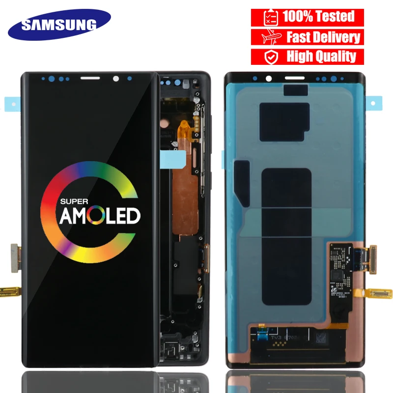 Оригинальный SUPER AMOLED ЖК-дисплей 6 4 дюйма с рамкой для SAMSUNG GALAXY Note 9 Note9 N960 N960F дисплей